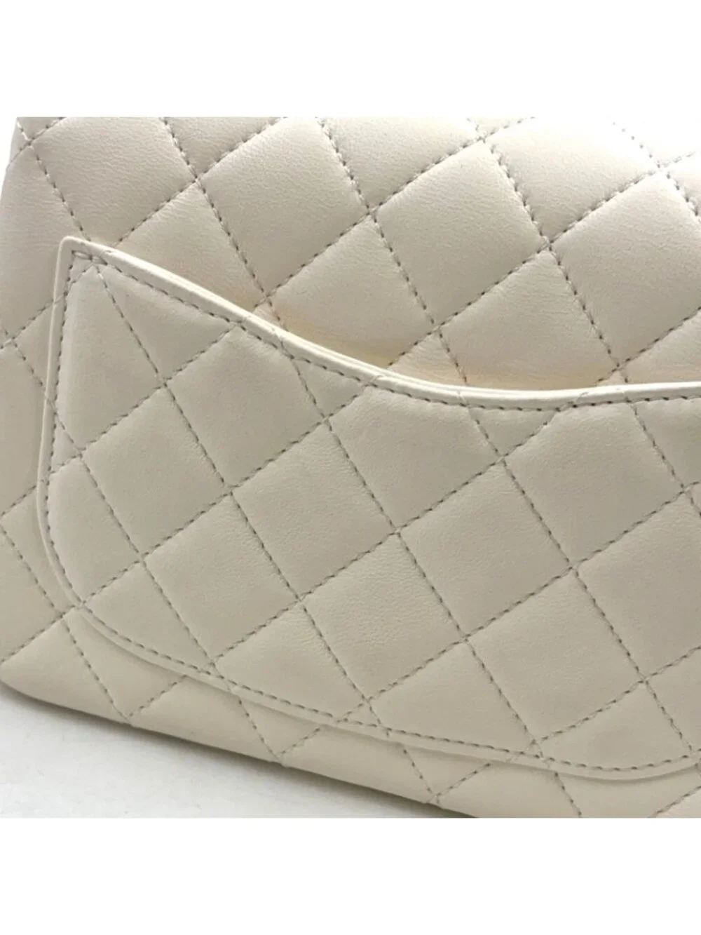 Chanel Coco Ball Mini Quilted Random Lambskin White Shoulder Bag Gold